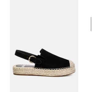 Elegant Black Espadrille Slingback Shoes